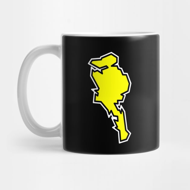 Quadra Island in a Bright Lemon Yellow Flavour - Solid Silhouette - Quadra Island by City of Islands